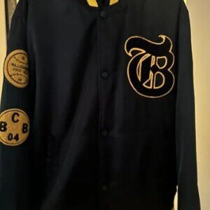 Billionaire Boys Varsity Club Black and Gold Men Large Bomber Jacket